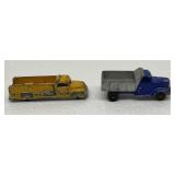 (2) Tootsietoy Flat Bed and Dump Truck Toys