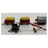 Lot of (5) 1:64 Implements-Wagon-Grinder-Augers