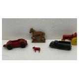 5 Vintage Toys-Arcor-Auburn Truck Horse Tractor