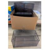 4 PC TINTED PLASTIC STORAGE DRAWERS
