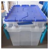 2 PC PLASTIC STORAGE TUBS W/BIFOLD LIDS #6