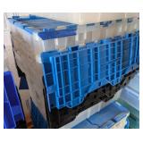 4 PC PLASTIC STORAGE TUBS W/BIFOLD LIDS #2,