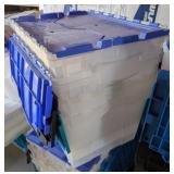 4 PC PLASTIC STORAGE TUBS W/BIFOLD LIDS #4