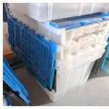 4 PC PLASTIC STORAGE TUBS W/BIFOLD LIDS #2