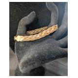 GOLD/SILVER WOVEN BRACELET, MARKED 'MILOR' '925'