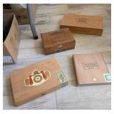 4 PC WOOD CIGAR BOXES #9, SAVINELLI, THOMPSON & CO