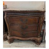 COLLEZIONE EUROPA WOOD NIGHT STAND W/MARBLE TOP #1