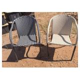 2 PC WICKER STYLE OUTDOOR CHAIRS