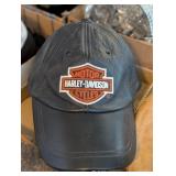 HARLEY DAVIDSON LEATHER BALL CAP SZ OS