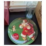 COCA COLA CHRISTMAS PLATE & GLASS