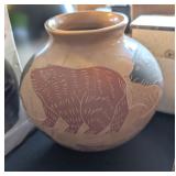 MEXICAN POTTERY VASE, SIGNED ABEL MORA