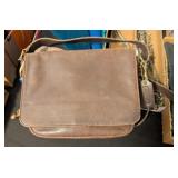 COACH BROWN LEATHER SHOULDER BAG W/ADJ STRAP
