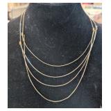 2 PC SILVER TONE DUAL STRAND ADJ NECKLACES