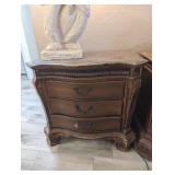 COLLEZIONE EUROPA WOOD NIGHT STAND W/MARBLE TOP #2