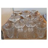 14 PC ASSTD VTG GLASS DESSERT GLASSES, 2-SIZES