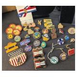 ASSTD VTG BROOCHES & PINS - RR,NAVY,GIRL SCOUT, &