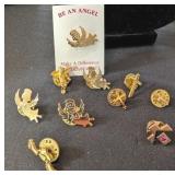 ASSTD GOLD TONE CROSS, ANGEL PINS
