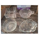4 PC VTG ASSTD GLASS CANDY DISHES, OTHER