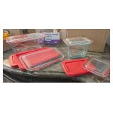 9 PC PYREX GLASS STORAGE CONTAINERS