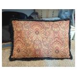 DECORATIVE LARGE THROW PILLOW, BLACK & SIENNA