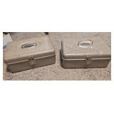 2 PC METAL STORAGE BOXES #1