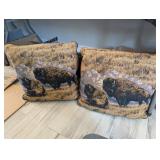 2 PC BUFFALO THROW PILLOWS