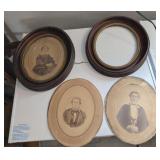 ASSTD VTG/ANTQ PHOTOS & 2 PC  OVAL FRAMES