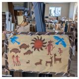 HANDMADE NATIVE AM. INDIAN HIDE STYLE WALL HANGING