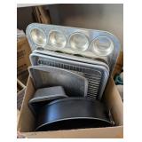 ASSTD BAKING TINS, MUFFIN, COOKIE SHEETS, COOLING