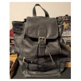COACH BLACK LEATHER BACKPACK HOBO BAG