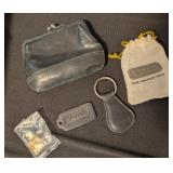 COACH BLK LEATHER COIN PURSE, KEY CHAIN, PADLOCK,