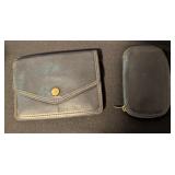 2PC COACH BLK LEATHER BELT CARD/CHANGE HOLDER &