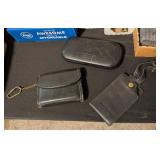 COACH BLK LEATHER HARD SUNGLASS CASE, LUGGAGE TAG,