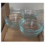 6 PC PYREX GLASS BOWLS, 6-OZ