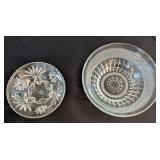 2 PC PRESSED GLASS BOWLS