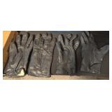 2 PAIR BLACK LEATHER GLOVES, SZ-7, OTHER