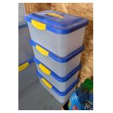 4PC STERILITE STORAGE CONTAINERS  #1, 14X9X7