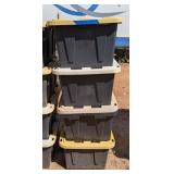 4 PC PLASTIC STORAGE TUBS W/LIDS #1