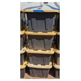 4 PC PLASTIC PLASTIC STORAGE TUBS W/LIDS #4