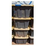 4 PC PLASTIC PLASTIC STORAGE TUBS W/LIDS #3