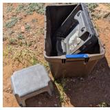 3 PC PLASTIC TUB, HANDY HAULER & STEP STOOL