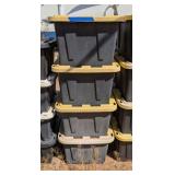 4 PC PLASTIC PLASTIC STORAGE TUBS W/LIDS #6