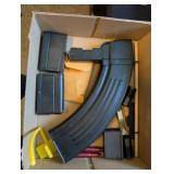 ASSTD GUN MAGAZINES, 2 BULLETS, PARTS