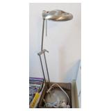DESK TABLE LAMP, BRUSHED NICKLE, ADJUSTABLE ARM