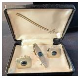 JEWELRY BY STACY CUFF LINKS & TIE CLIP SET