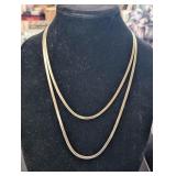 2 PC SILVER TONE NECKLACES, MARKED '925'