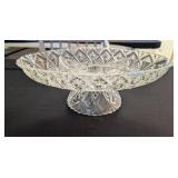 VTG PRESSED GLASS FOOTED CONDIMENT DISH