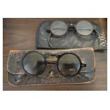 2 PR VTG/ANTQ SUNGLASSES IN LEATHER POUCH &