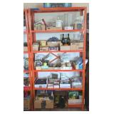 ORANGE METAL 4-SHELF SHELVING UNIT #1