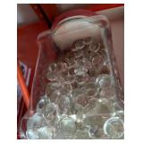 CLEAR & AMBER GLASS PEBBLES
